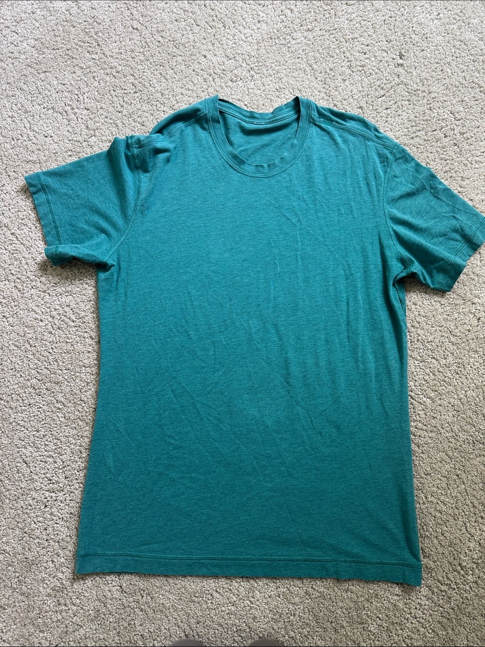 LULULEMON Teal Blue Heathered Cotton Tshirt L